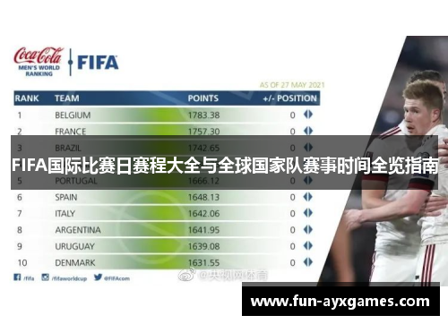 FIFA国际比赛日赛程大全与全球国家队赛事时间全览指南